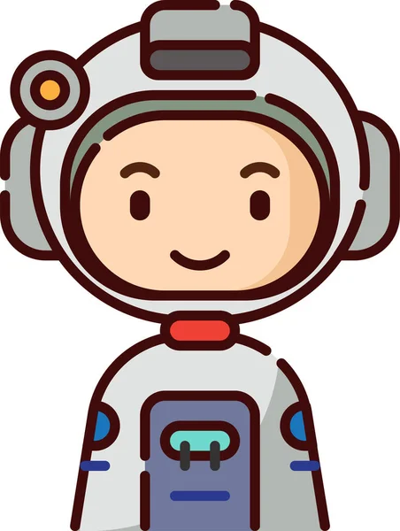 Astronaut Avatar Jongen Pictogram Gevulde Outline Stijl — Stockvector