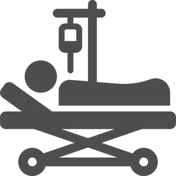 Icona Della Barella Emergenza Negli Ospedali Categoria Sanitaria — Vettoriale Stock