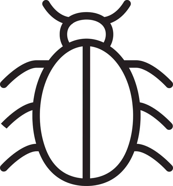 Hata Böceği Ana Hatlar Biçiminde Simge Ekle — Stok Vektör