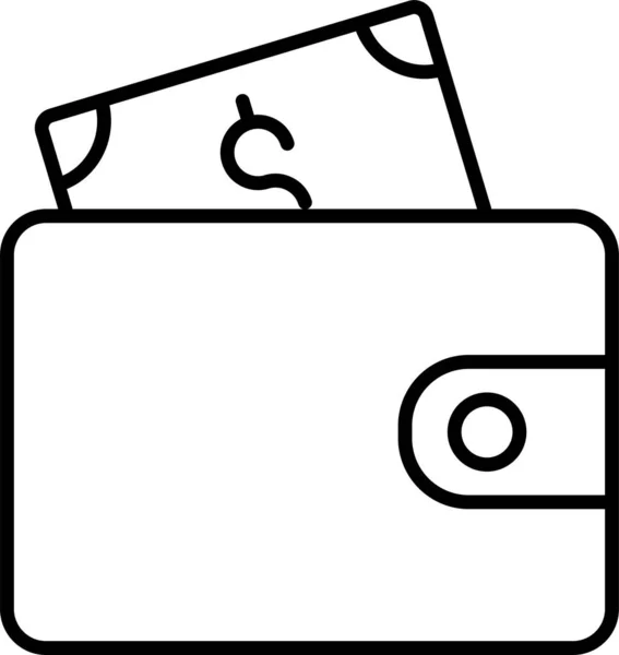 Dinero Efectivo Icono Dinero Estilo Esquema — Vector de stock