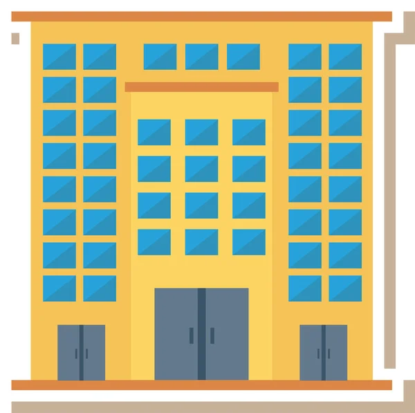 Икона Здания Квартирного Архитектора Плоском Стиле — стоковый вектор
