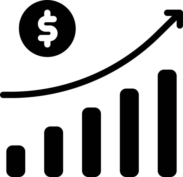 Icona Del Business Bancario Contabilità Stile Solido — Vettoriale Stock