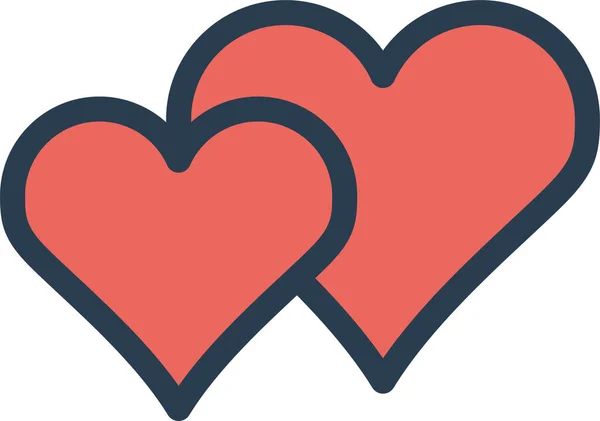 Cuidado Corazón Amor Icono Estilo Contorno Lleno — Archivo Imágenes Vectoriales