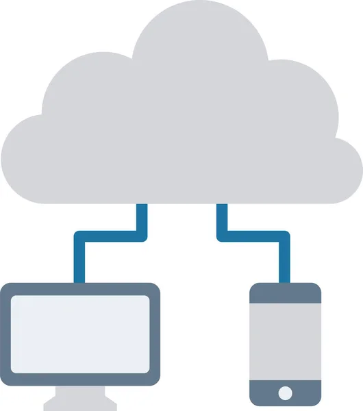 Cloud Computing Icono Conexión Estilo Plano — Vector de stock