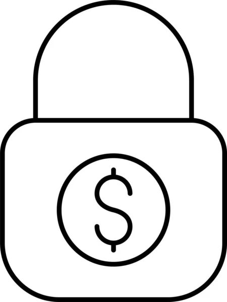 Icône Protection Verrouillage Dollar Dans Catégorie Gestion Entreprise — Image vectorielle