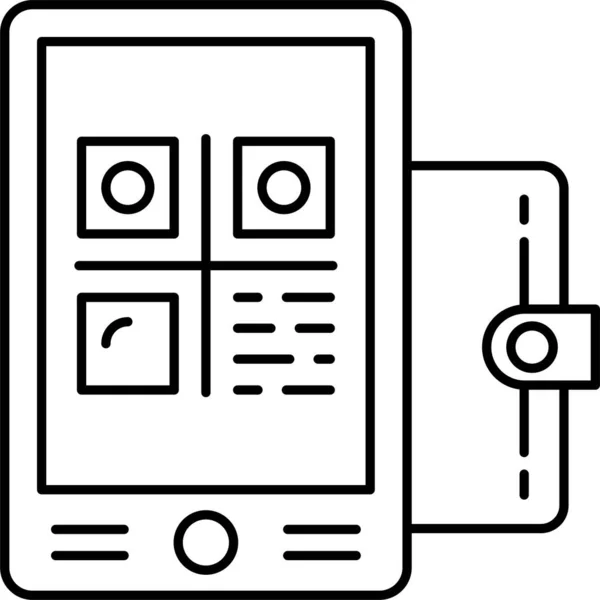 Пристрій Гаджета Мобільного Значка Стилі Контур — стоковий вектор