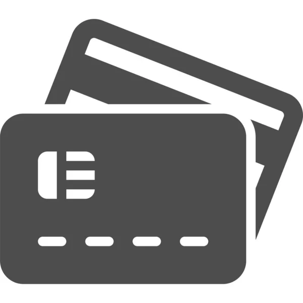 Στερεό Εικονίδιο Χρεωστικής Κάρτας Πιστωτικής Κάρτας Συμπαγές Στυλ — Διανυσματικό Αρχείο