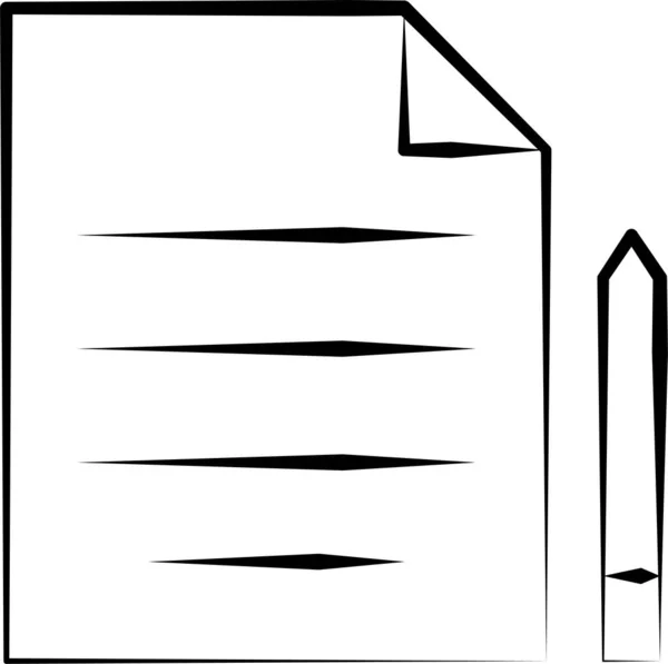 Dokument Bearbeiten Dateisymbol Handgezeichneten Stil — Stockvektor