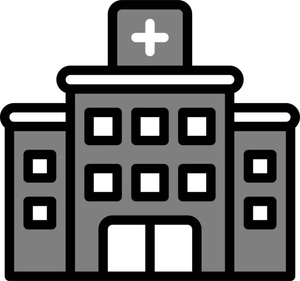 Building Clinic Emergency Icon Filled Outline Style — Stock Vector