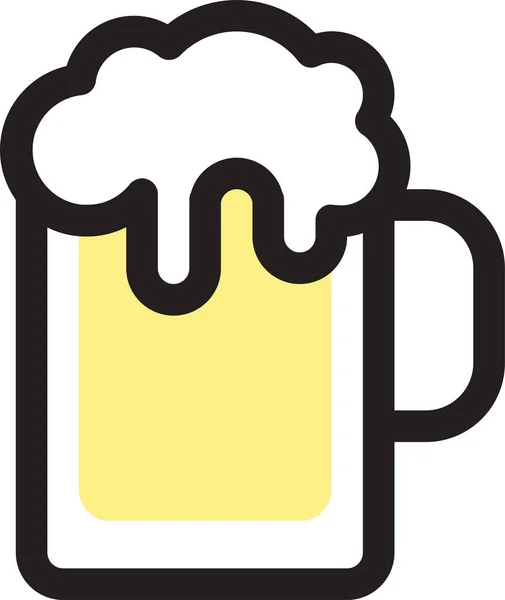 Значок Алкогольного Пива Стиле Заполненной Очертания — стоковый вектор