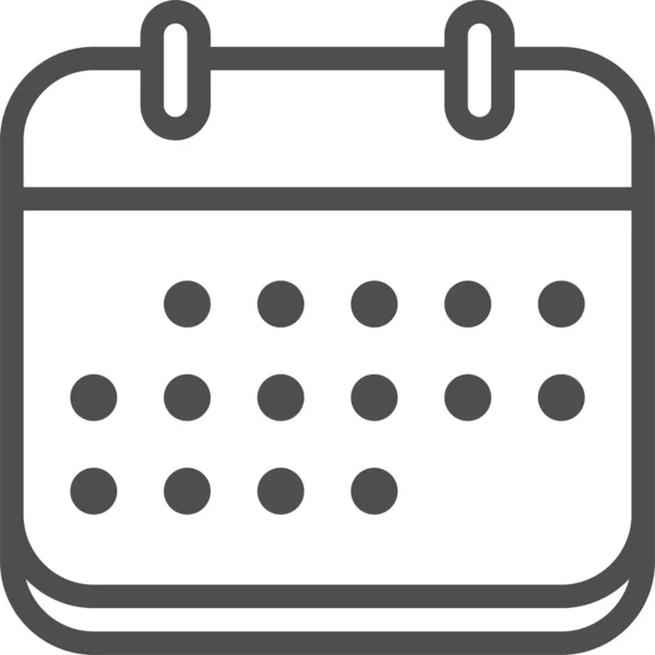 Ημερολόγιο Ραντεβού Ημερολόγιο Σελίδα Εικονίδιο Στυλ Περίγραμμα — Διανυσματικό Αρχείο