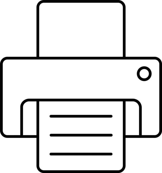 Icono Impresión Papel Fax Estilo Esquema — Vector de stock