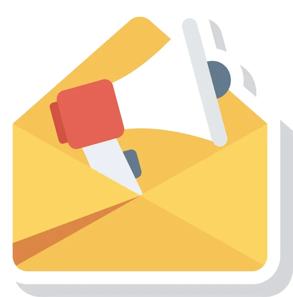 Annonce Email Enveloppe Icône Dans Style Plat — Image vectorielle