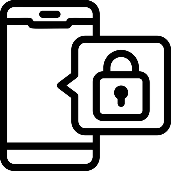 Cyber Sécurité Verrouiller Icône Smartphone — Image vectorielle