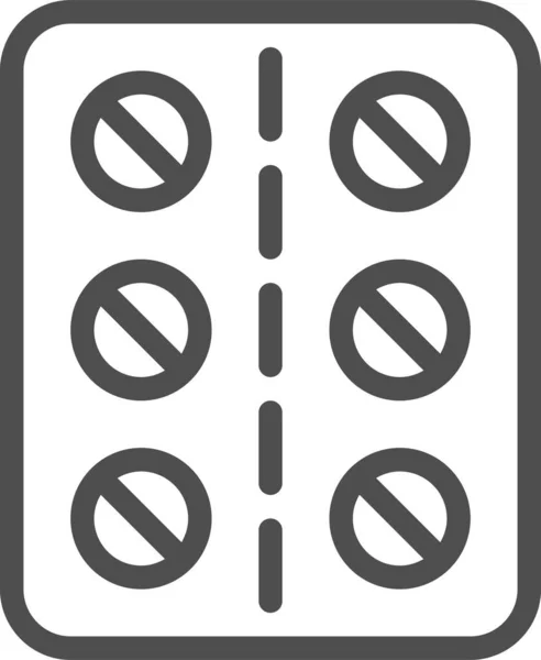 Blister Pack Médicament Pilules Icône — Image vectorielle