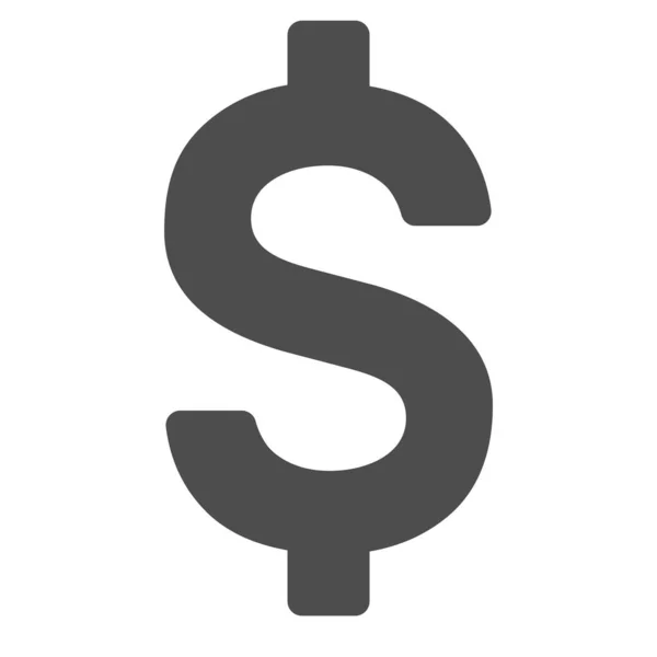 Símbolo Dólar Ícone Sólido Estilo Sólido — Vetor de Stock