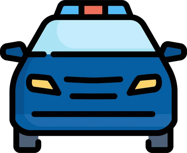 Coche Policía Icono Del Crimen Estilo Contorno Lleno — Vector de stock