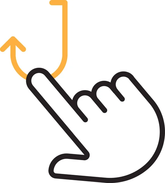 Dra Finger Gest Ikon Kontur Stil — Stock vektor