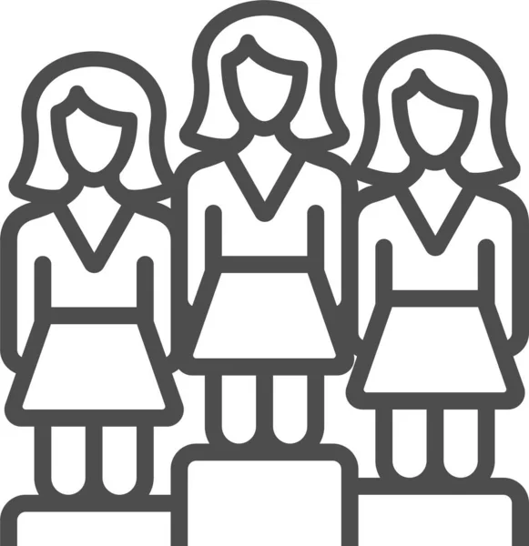 Businesswoman Competition People Icon Outline Style — Stock Vector