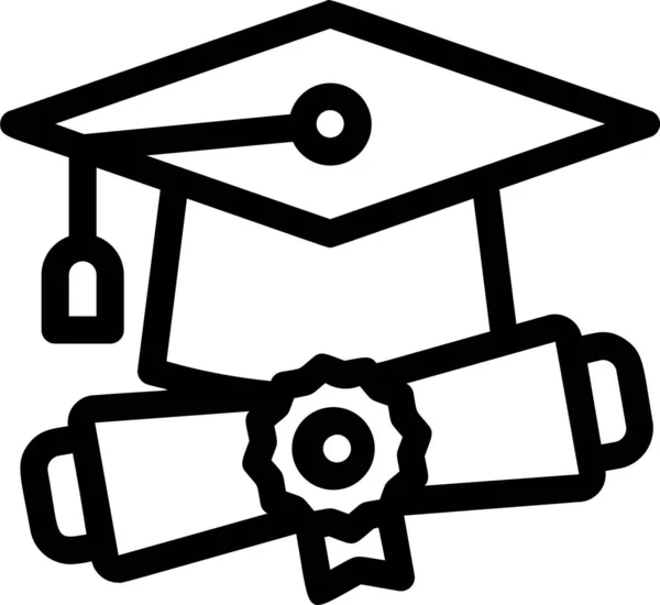 Ikonen För Utexaminering Lärande Kategorin Utbildning Lärande — Stock vektor