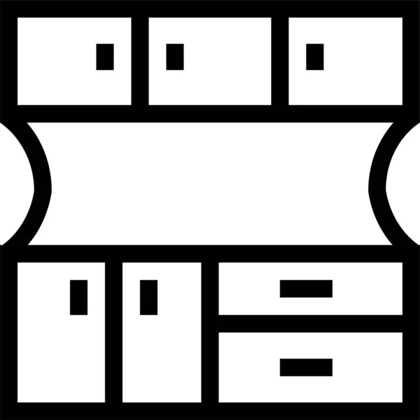 Іконка Меблів Декору Кабіни Контурному Стилі — стоковий вектор