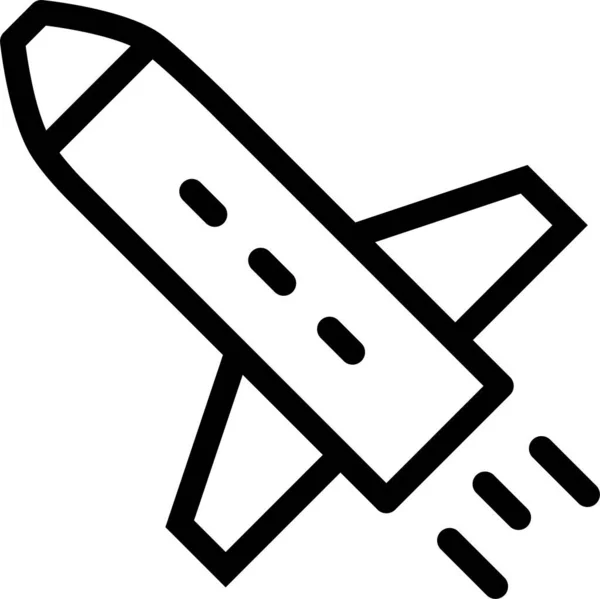 Automatická Veřejná Ikona Rakety Stylu Osnovy — Stockový vektor