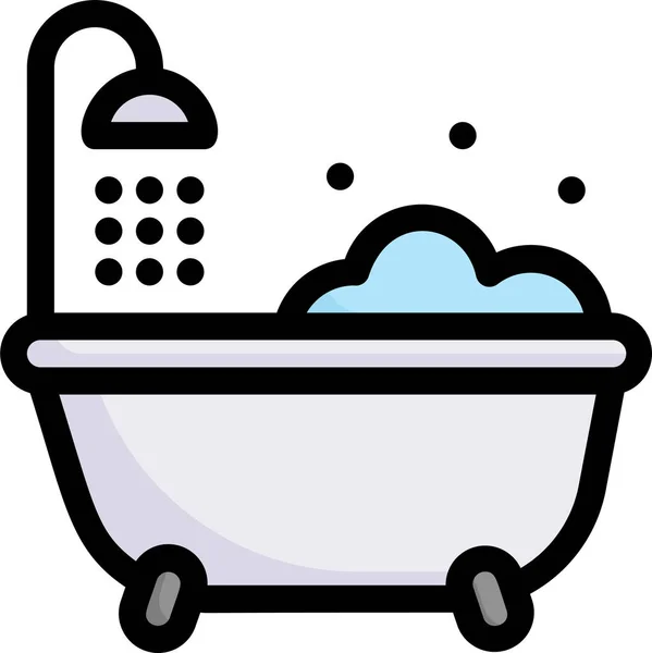 Fürdőszoba Fürdőkád Ünnep Ikon — Stock Vector