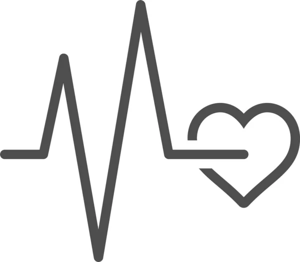 Nabız Kalp Atışı Yaşam Çizgisi Biçiminde Simge — Stok Vektör