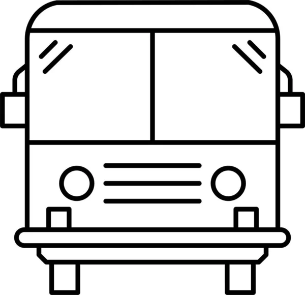客车运输图标 轮廓样式 — 图库矢量图片