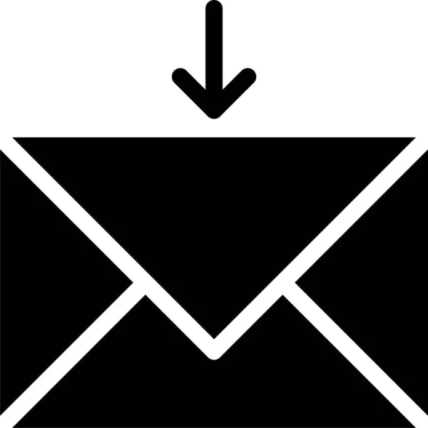 Значок Почтового Ящика Конверта Твердом Стиле — стоковый вектор