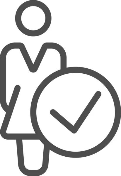 Button Checkmark Election Icon Outline Style — 图库矢量图片