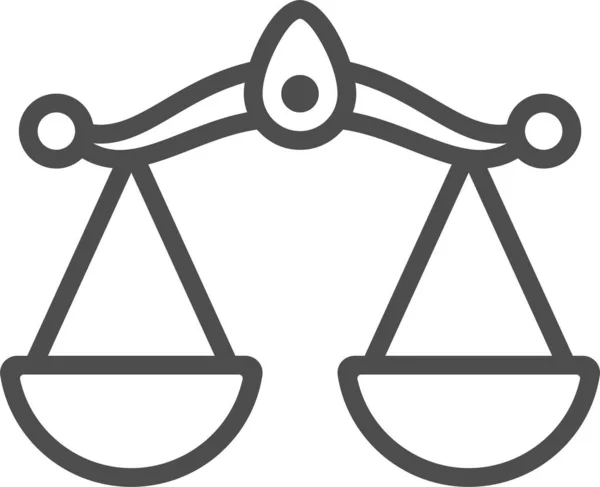 Business Justice Scales Icon Outline Style —  Vetores de Stock