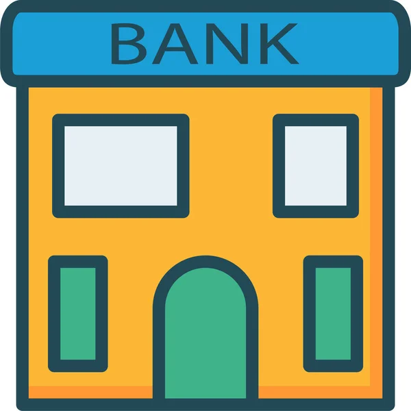 Bank Eigendom Echt Pictogram Gevulde Outline Stijl — Stockvector