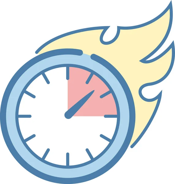 Clock Deadline Efficiency Icon Flat Style — Vettoriale Stock