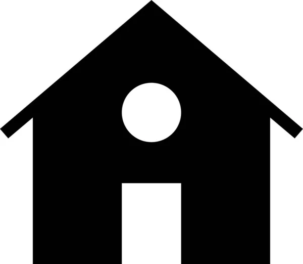 Edifício Imobiliário Ícone Casa Estilo Sólido —  Vetores de Stock