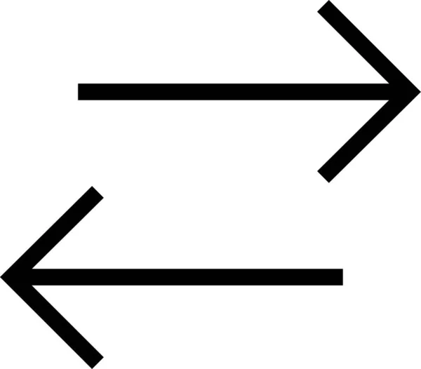 Flecha Dirección Orientación Icono Estilo Contorno — Archivo Imágenes Vectoriales