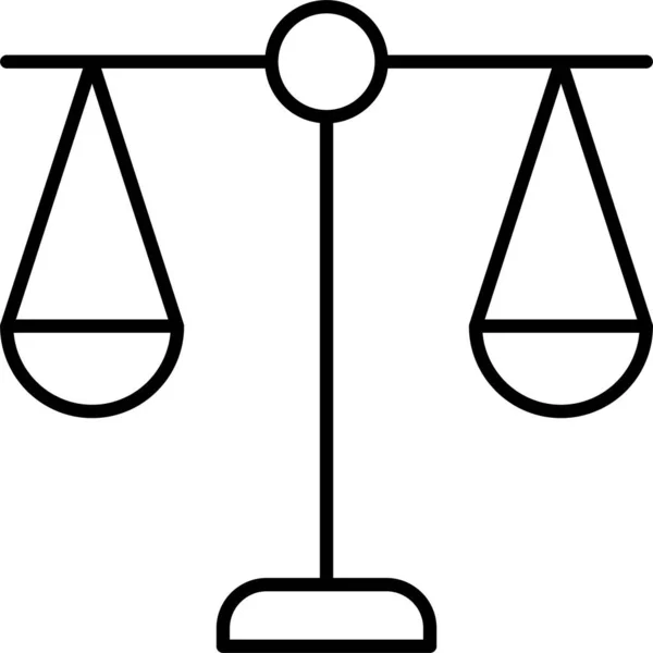 平衡司法法律图标的轮廓风格 — 图库矢量图片