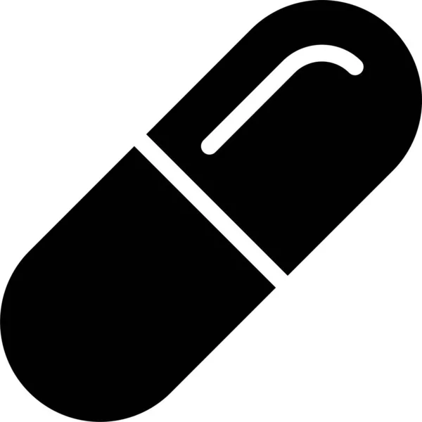 Farmaco Farmacia Icona Stile Solido — Vettoriale Stock