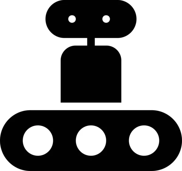 Machine Robot Wetenschap Icoon Solide Stijl — Stockvector