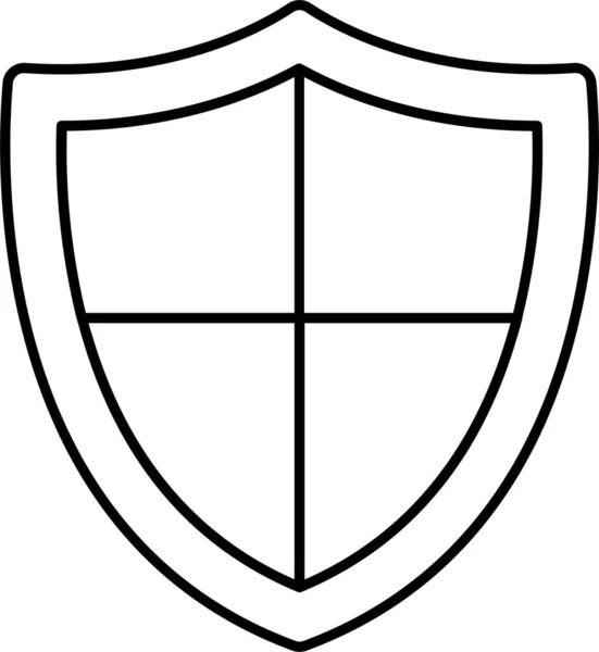 Escudo Protección Seguridad Icono Estilo Esquema — Archivo Imágenes Vectoriales