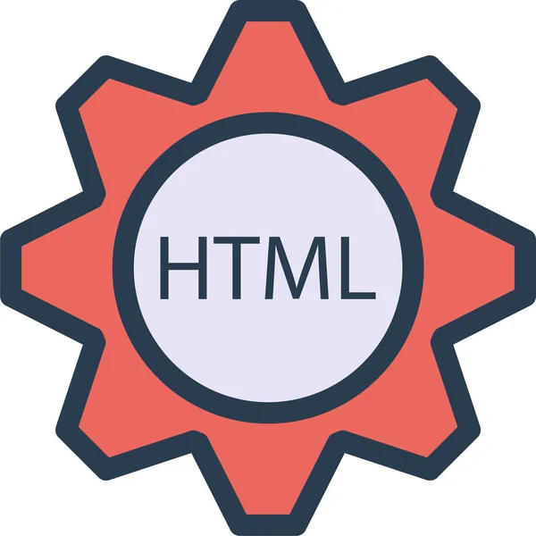 Codificación Desarrollo Html Icono Estilo Contorno Lleno — Archivo Imágenes Vectoriales