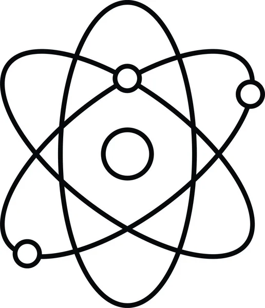 Значок Електронної Молекули Атома Стилі Контурів — стоковий вектор