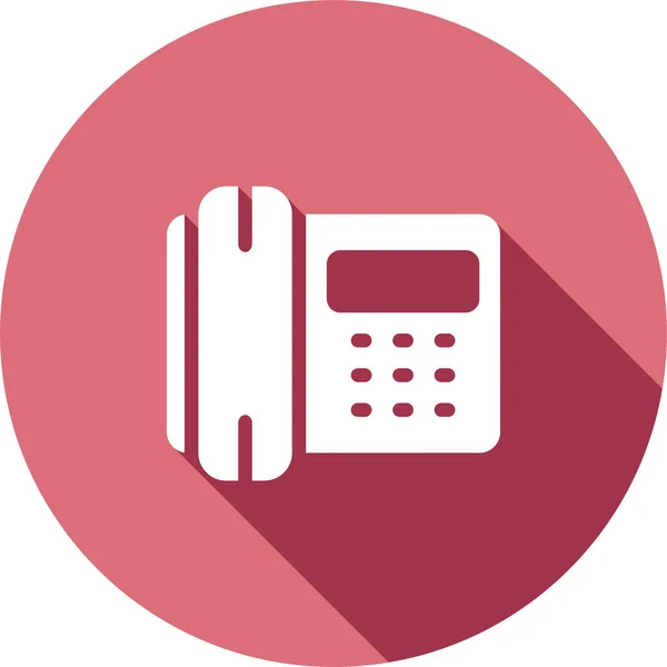 Hívás Vezetékes Telefon Ikon Jelvény Stílusban — Stock Vector