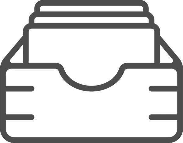 Caja Archivo Icono Del Documento Estilo Esquema — Vector de stock