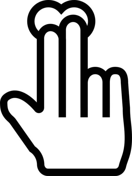 Κλικ Εικονίδιο Χέρι Δάχτυλα Στυλ Περίγραμμα — Διανυσματικό Αρχείο