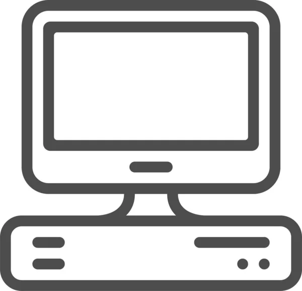 Computer Desktop Monitor Symbol Umrissstil — Stockvektor