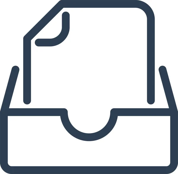 Document Drawer Empty Icon — Vettoriale Stock