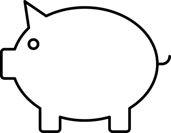 Sparschwein Ikone Umrissen — Stockvektor