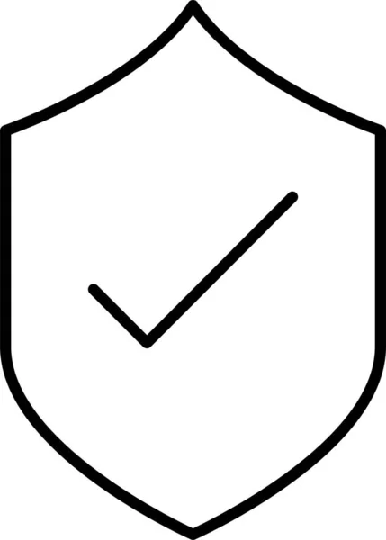 Check Protection Secure Icon Outline Stil — Stockvektor