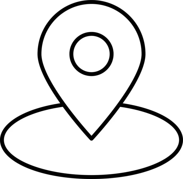 Standort Karte Symbol Umrissstil Lokalisieren — Stockvektor